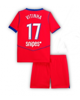Paris Saint-Germain Vitinha #17 Maglia Gara Terza Repliche 2025-26 Bambino Maniche Corte